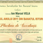 Marcel Vela – Primarul anului 2011 în Banatul Istoric  
